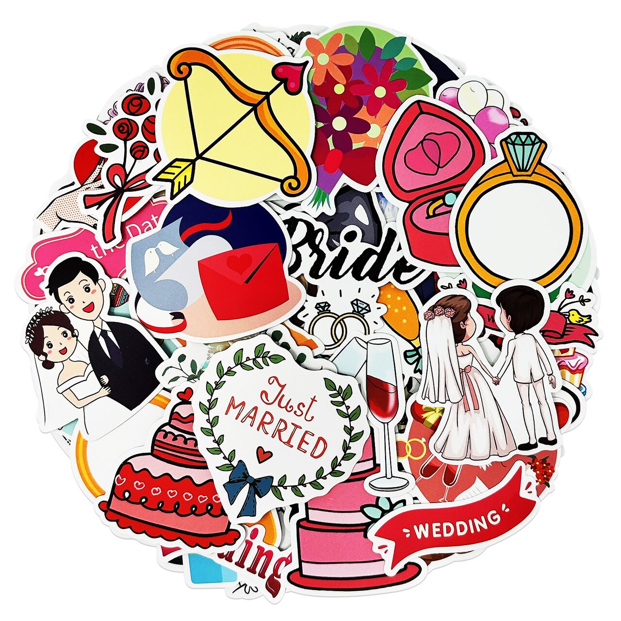 Wrapables Waterproof Vinyl Stickers for Water Bottles, Laptop, Phones, Skateboards, Decals for Teens, 100pcs